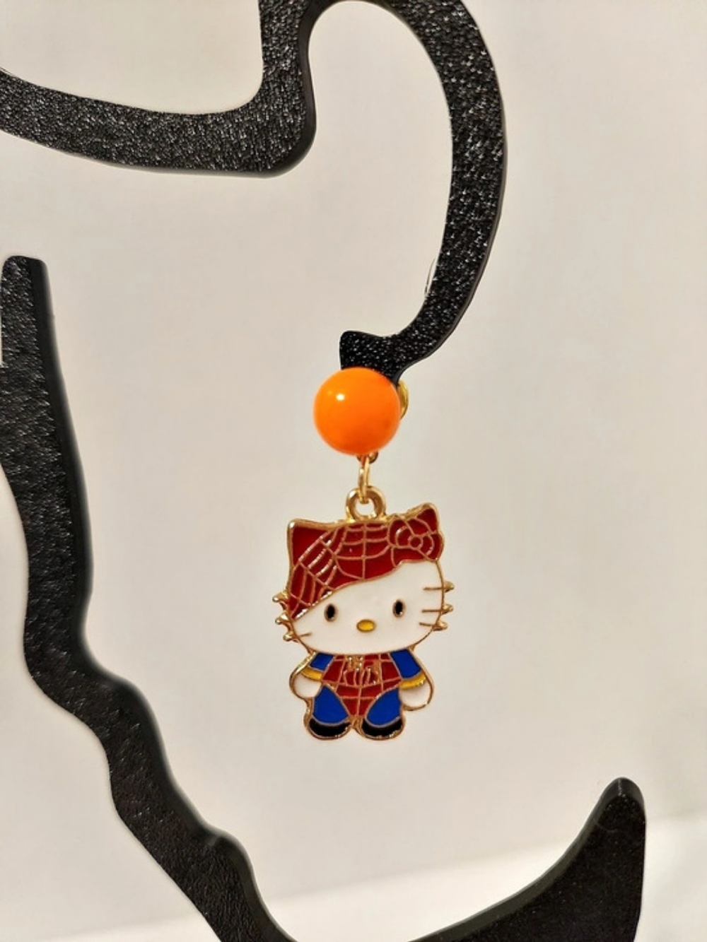 Hello Kitty In Spiderman Costume Drop Earrings NWT